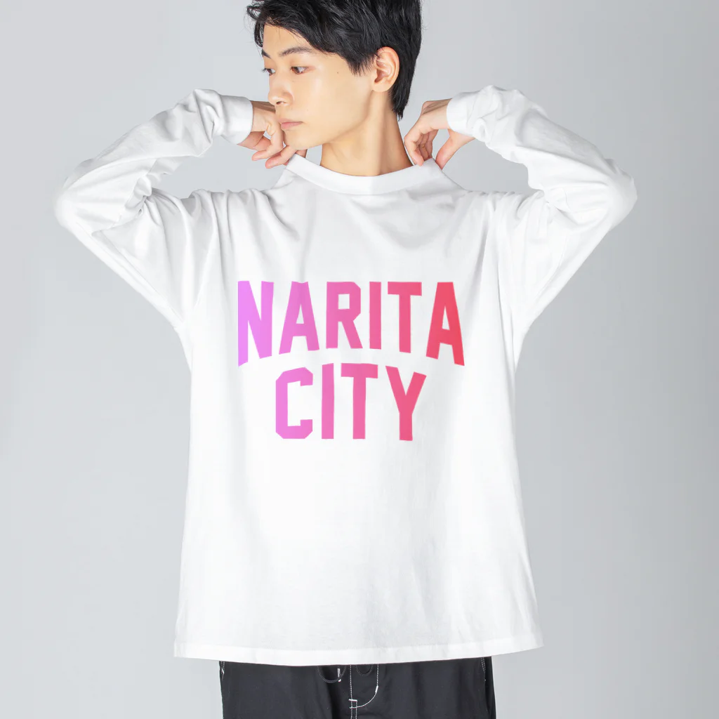 JIMOTOE Wear Local Japanの成田市 NARITA CITY ロゴピンク Big Long Sleeve T-Shirt