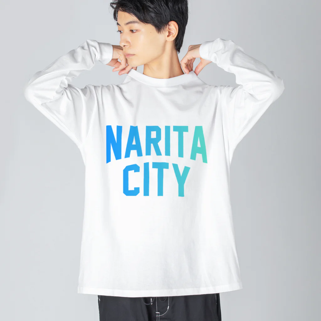 JIMOTOE Wear Local Japanの成田市 NARITA CITY ロゴブルー ビッグシルエットロングスリーブTシャツ