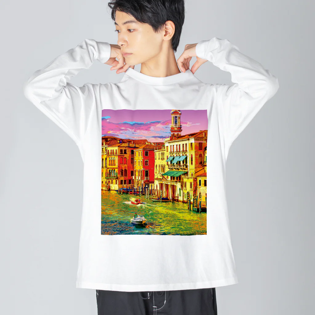 GALLERY misutawoのイタリア ヴェネツィアの夕暮れ ビッグシルエットロングスリーブTシャツ