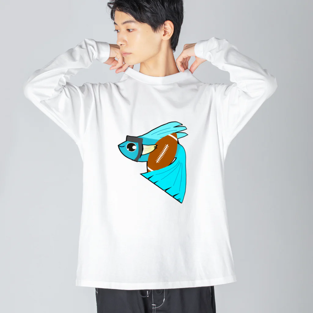 chicodeza by suzuriのラグビーするグッピー Big Long Sleeve T-Shirt