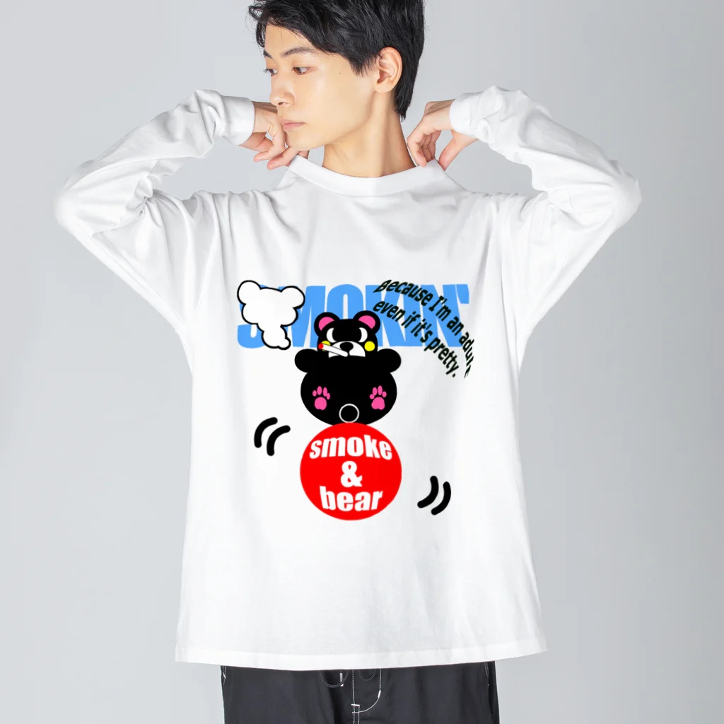 オリジナルデザインTシャツ　SMOKIN'のゆらゆらモクモックマA ビッグシルエットロングスリーブTシャツ