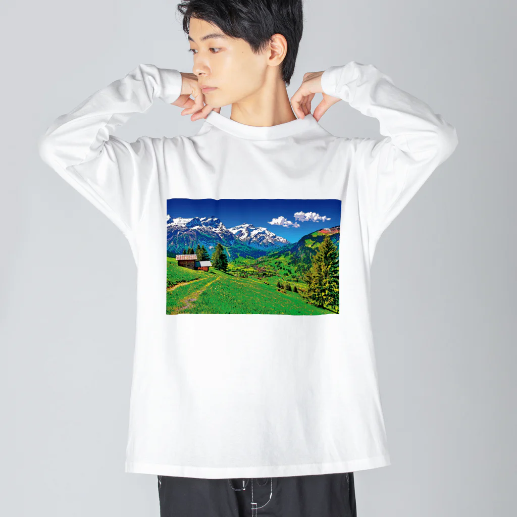 GALLERY misutawoのスイス ベルナー・オーバーラント地方 Big Long Sleeve T-Shirt