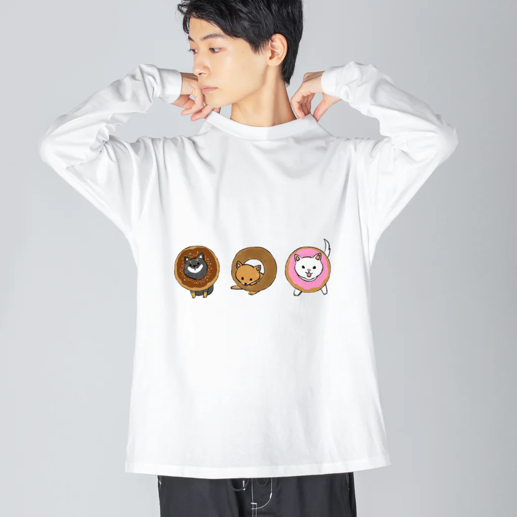 ともえのえ - 柴犬とか動物色々のShiba Donut Big Long Sleeve T-Shirt