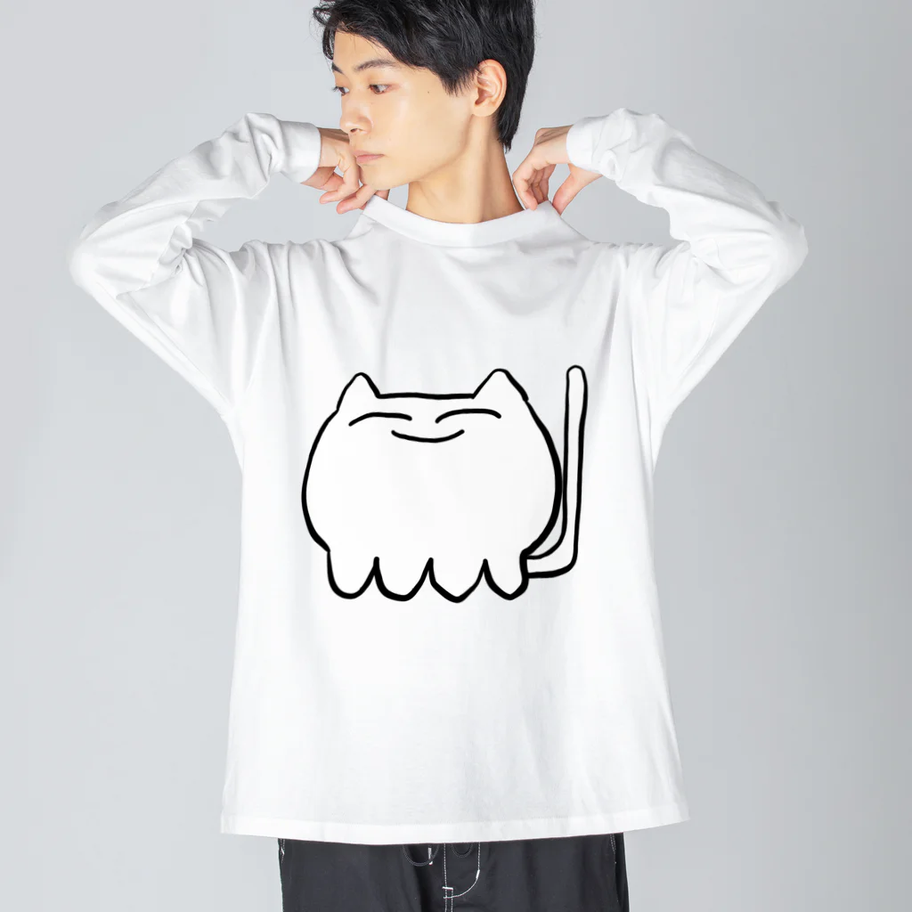 ほほえみ大臣のほほえみねこ ビッグシルエットロングスリーブTシャツ