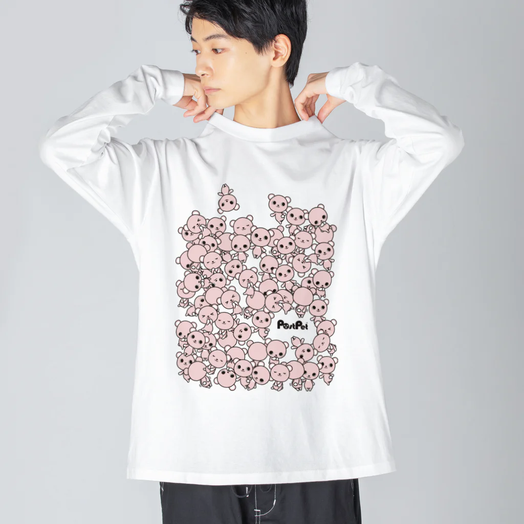 PostPet Official Shopのコモモだらけ ビッグシルエットロングスリーブTシャツ