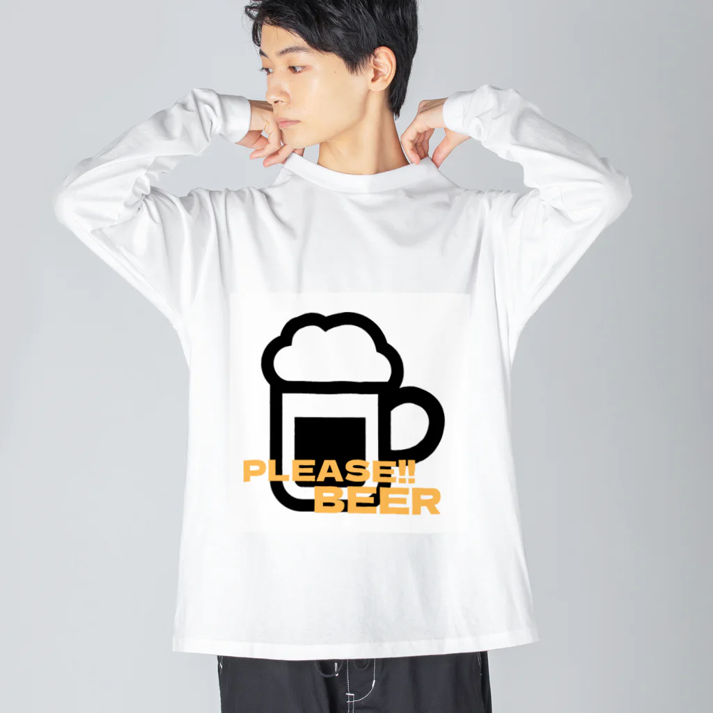 NaoのPleaseシリーズ「BEER」 Big Long Sleeve T-Shirt