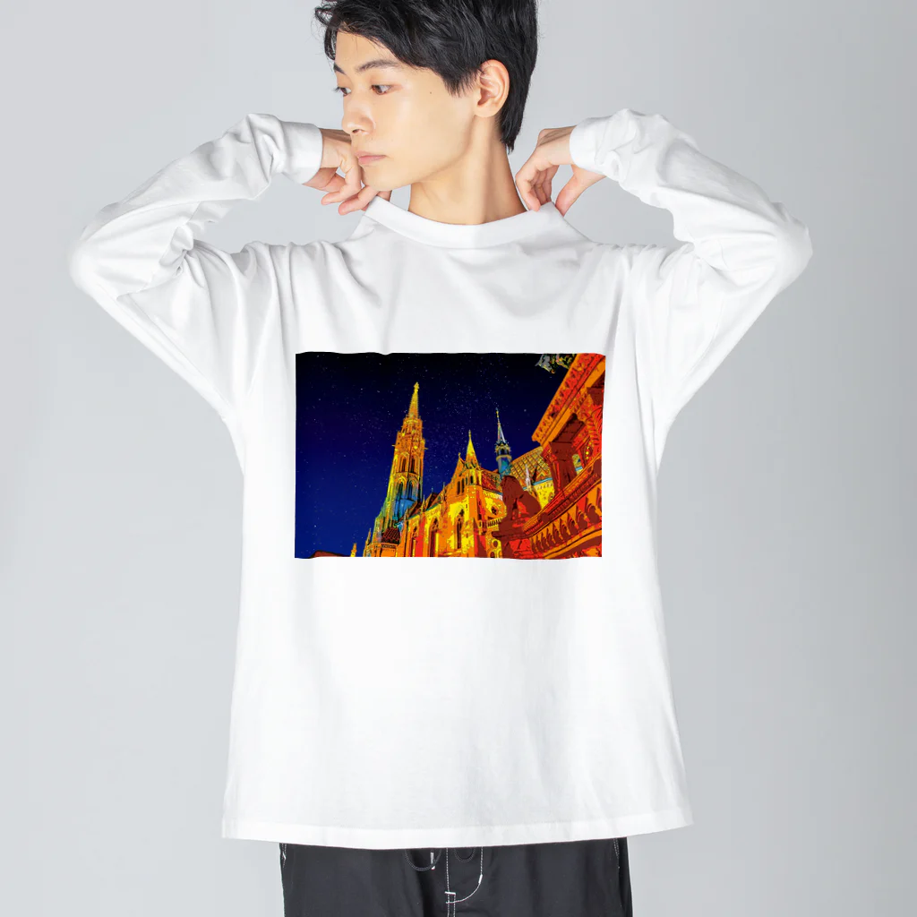 GALLERY misutawoのハンガリー 夜のマーチャーシュ聖堂 Big Long Sleeve T-Shirt