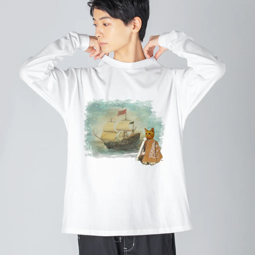 海賊猫 cocoの『うちのコ・シリーズ「ねこの王国」』 Big Long Sleeve T-Shirt