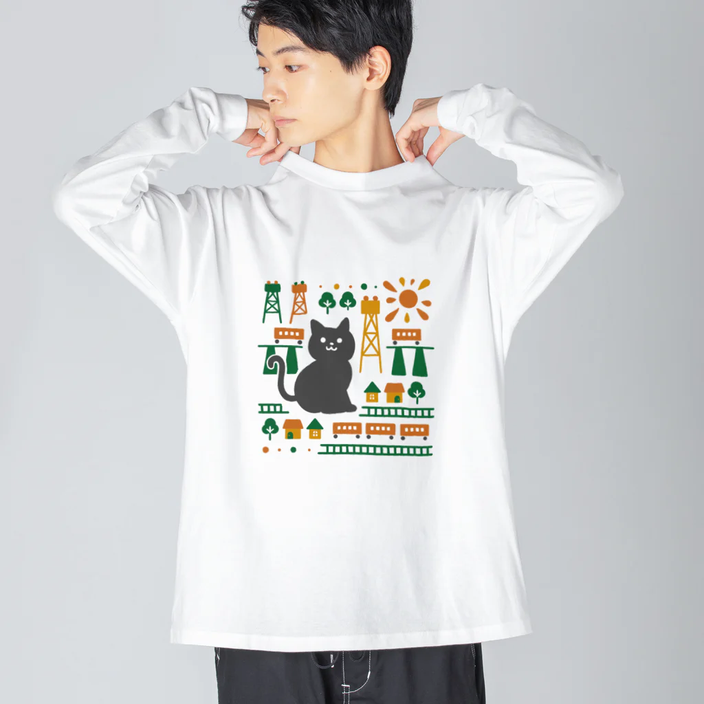 みやつち やえの巨大ねこ ビッグシルエットロングスリーブTシャツ