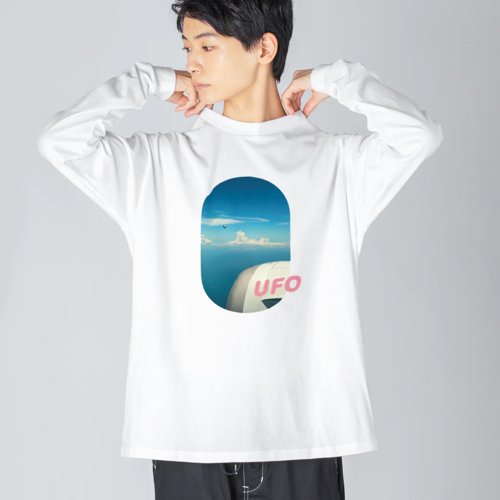 ふしぎ堂　SUZURI支店のパチンコ玉 UFO ビッグシルエットロングスリーブTシャツ