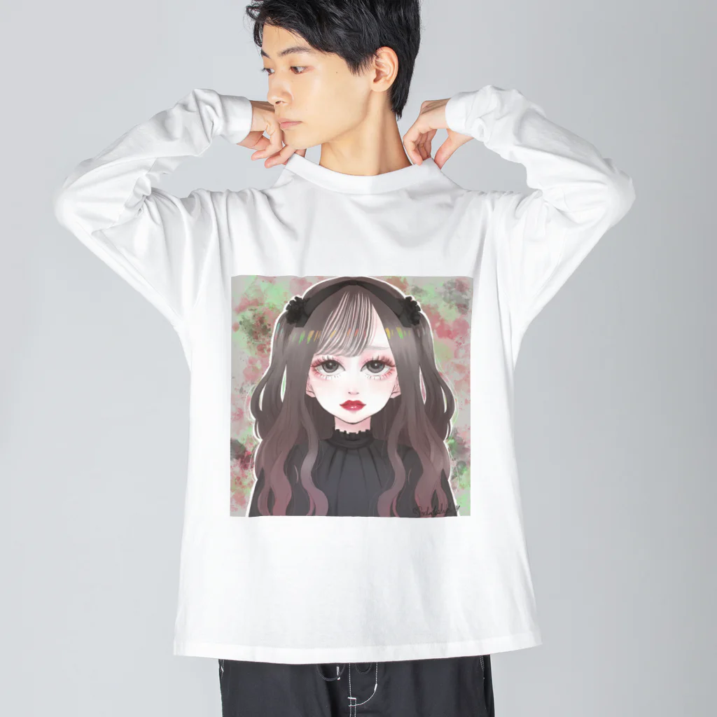 もかふしぎ🐰の病みメイク ビッグシルエットロングスリーブTシャツ