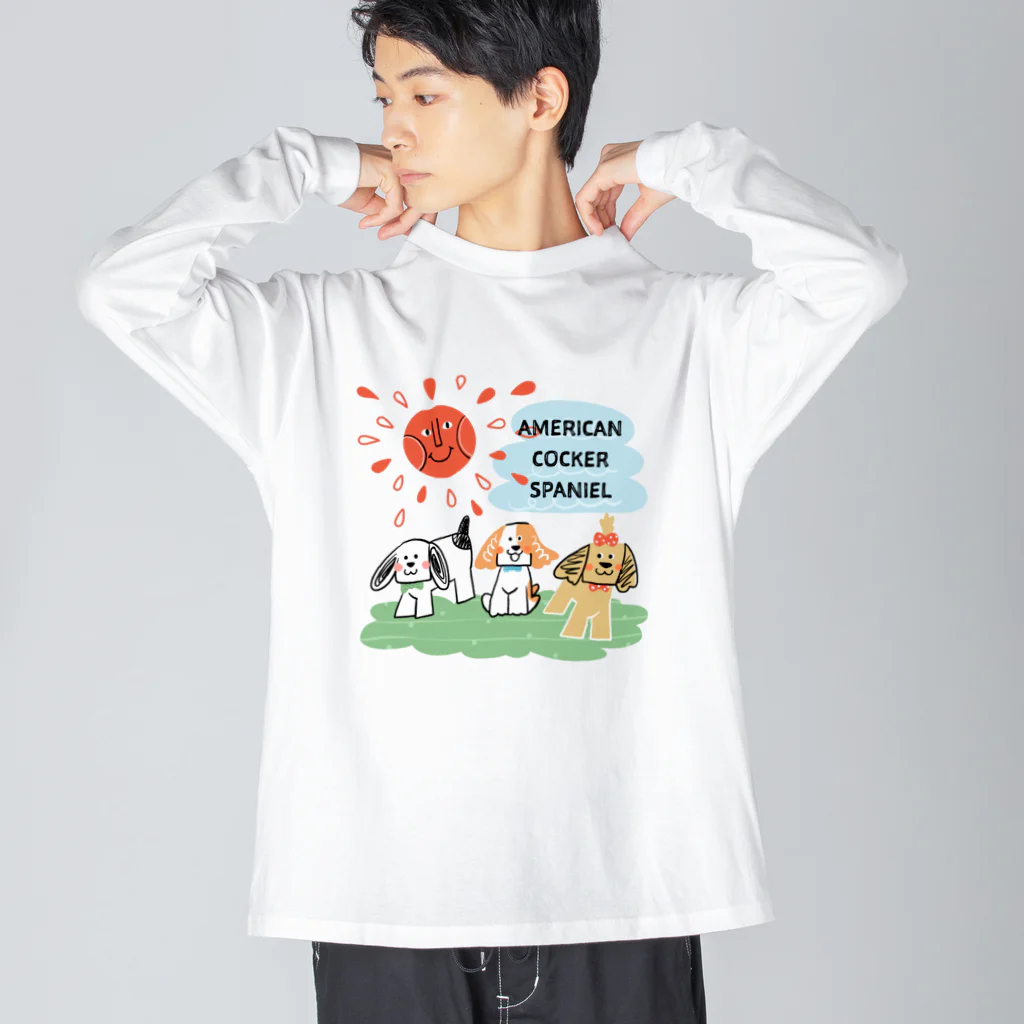 コッカースパニエルと仲間たちのお店の日向ぼっこアメリカンコッカースパニエル Big Long Sleeve T-Shirt