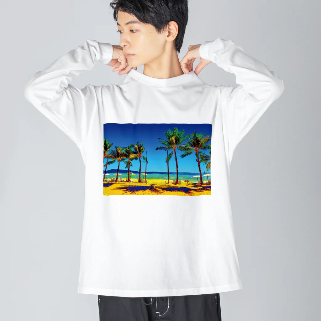 GALLERY misutawoのフィリピン ボラカイ島のビーチ Big Long Sleeve T-Shirt