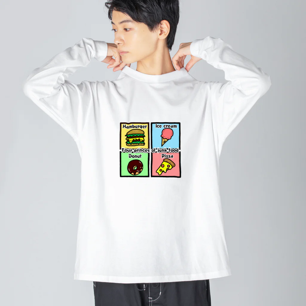 MerryWay shop のFour princes of junk food  ビッグシルエットロングスリーブTシャツ