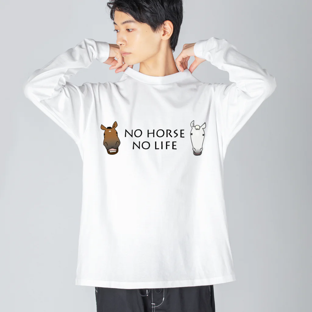 SHOP HAPPY HORSES（馬グッズ）のスピプーロゴ Big Long Sleeve T-Shirt