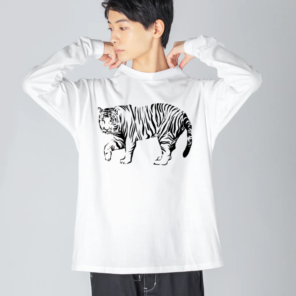 サワネチヒロのショップの虎 ビッグシルエットロングスリーブTシャツ