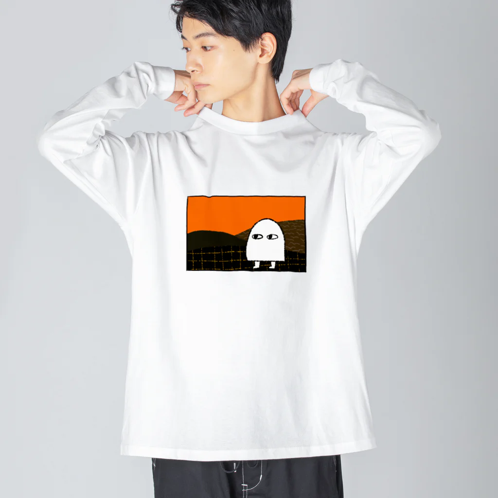 uzumakiの夕暮れのおばけちゃん ビッグシルエットロングスリーブTシャツ