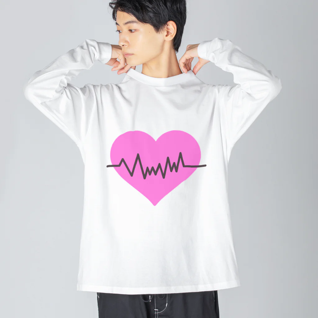 ＰａＮのHeart ECG ビッグシルエットロングスリーブTシャツ