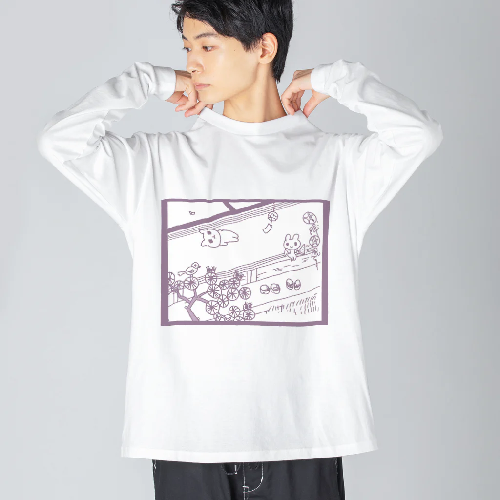 ねずみさんのブティックのengawa 紫 ビッグシルエットロングスリーブTシャツ