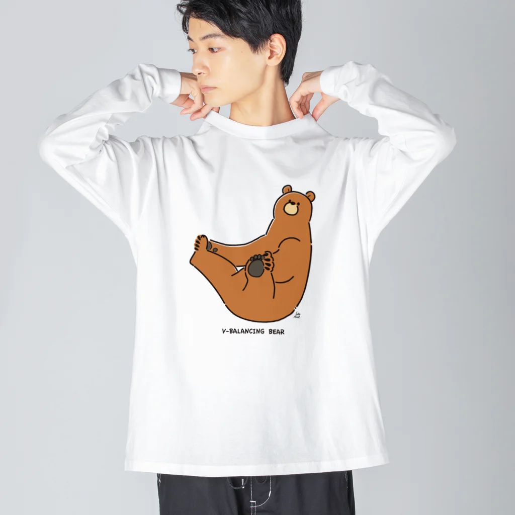 サトウノリコ*のV字バランスするクマ(いろ) ビッグシルエットロングスリーブTシャツ