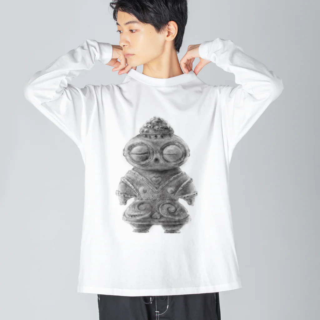  Haniwa lover の遮光器土偶さん ビッグシルエットロングスリーブTシャツ