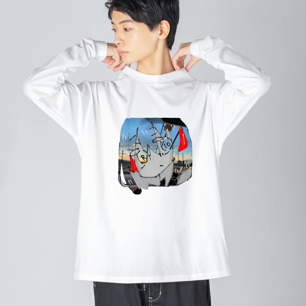 R10の売店の朝焼け空とR10ちゃん Big Long Sleeve T-Shirt