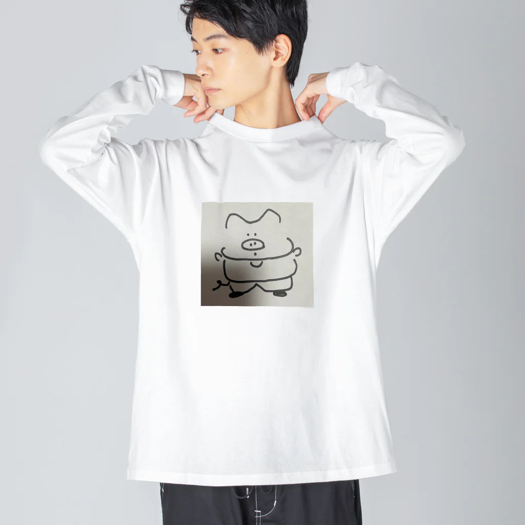 🐷ぶたのはなこ🐷ぶたはな🐷のぶたおくん ビッグシルエットロングスリーブTシャツ