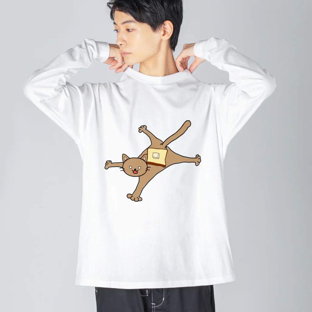 リケティラボのバターねこくん ビッグシルエットロングスリーブTシャツ