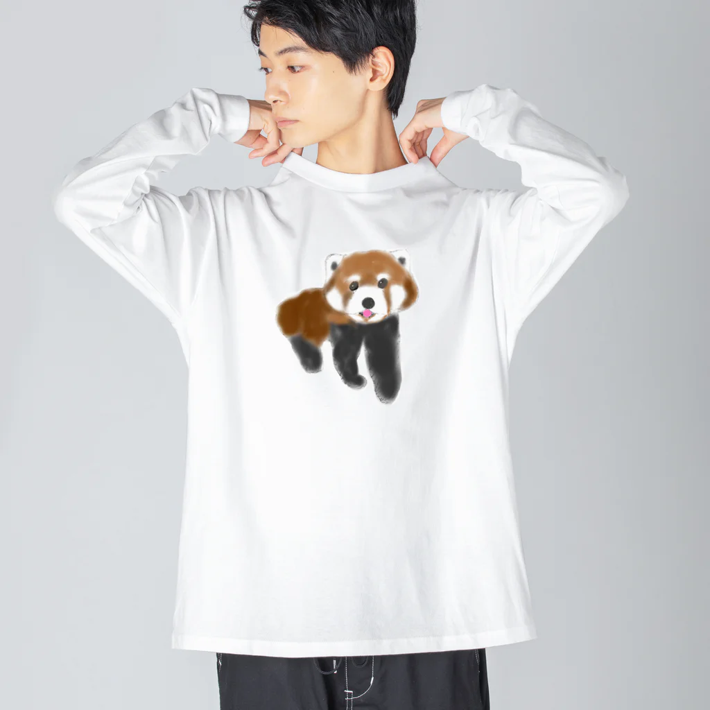 いくら商店のレッサーパンダちゃん ビッグシルエットロングスリーブTシャツ