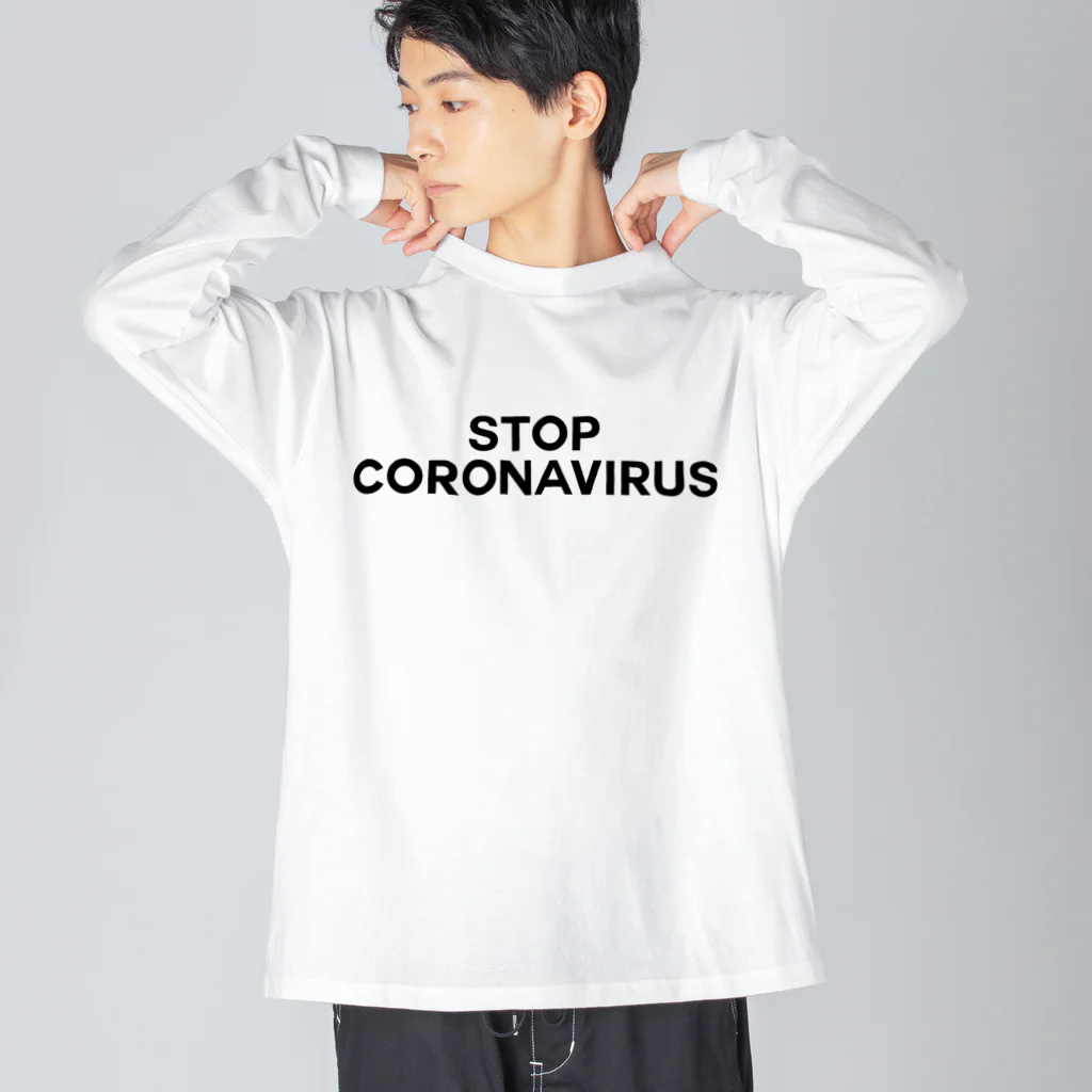 TOKYO LOGOSHOP 東京ロゴショップのSTOP CORONAVIRUS-ストップ コロナウイルス- ビッグシルエットロングスリーブTシャツ