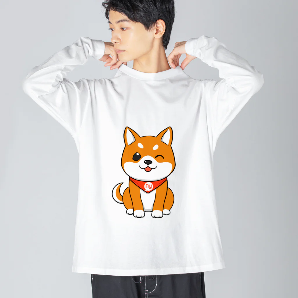 NihongoYouの柴犬ウィンク ビッグシルエットロングスリーブTシャツ