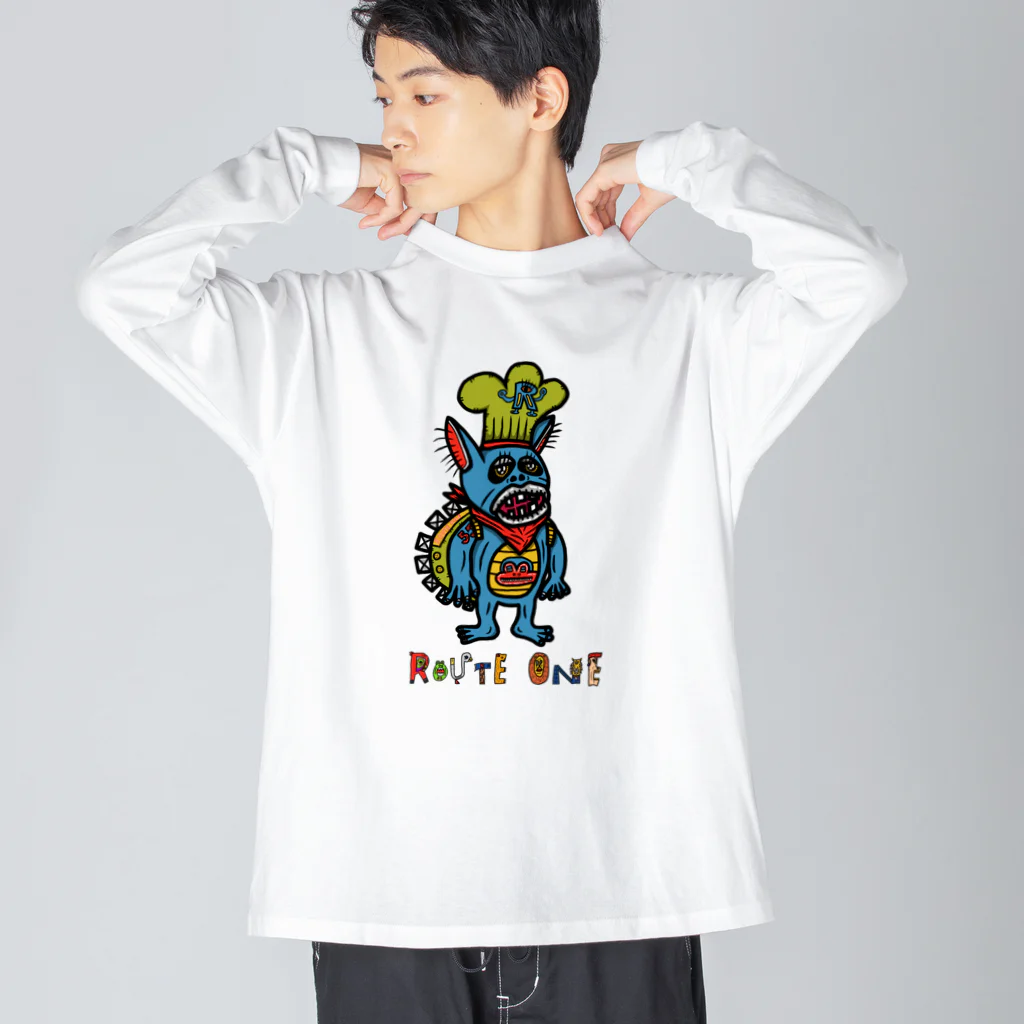 oekaki/ROUTE ONEの料理長ガブロス ビッグシルエットロングスリーブTシャツ