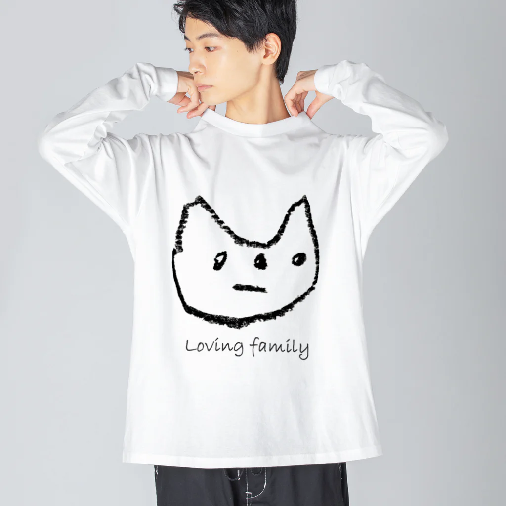 Fowerseedsの猫は家族 ビッグシルエットロングスリーブTシャツ