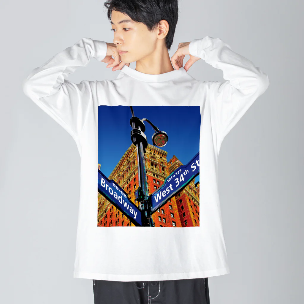 GALLERY misutawoのニューヨーク34thストリート Big Long Sleeve T-Shirt