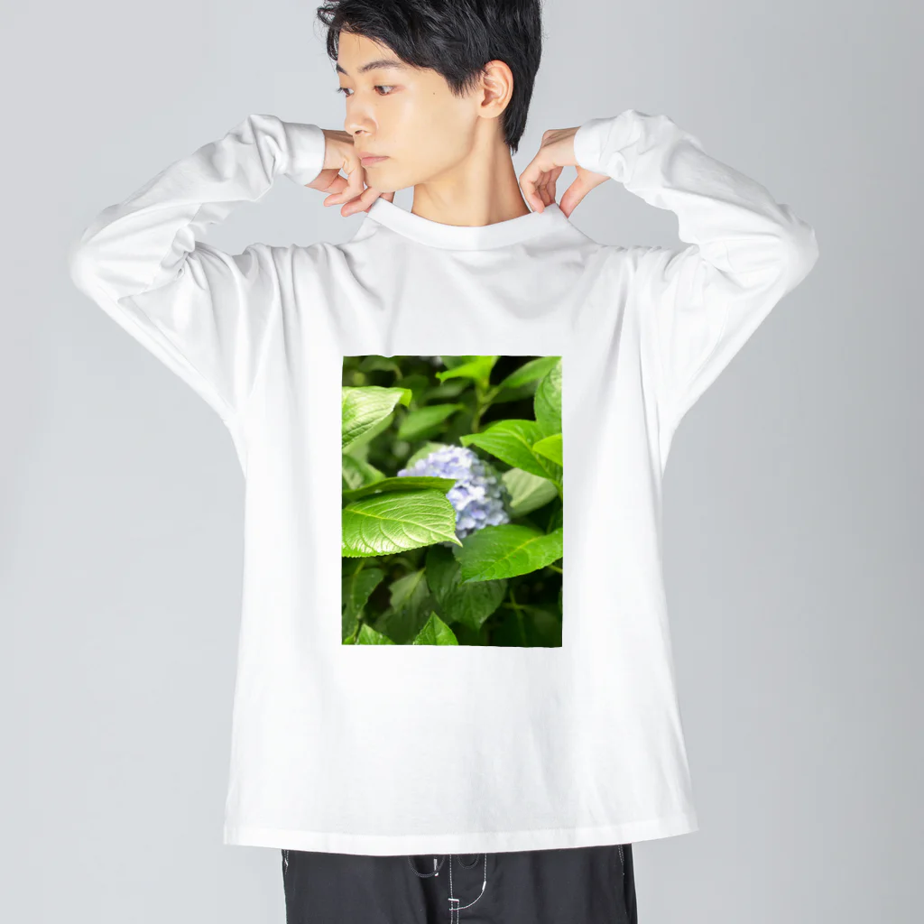 ぽ！！の紫陽花のTシャツ Big Long Sleeve T-Shirt