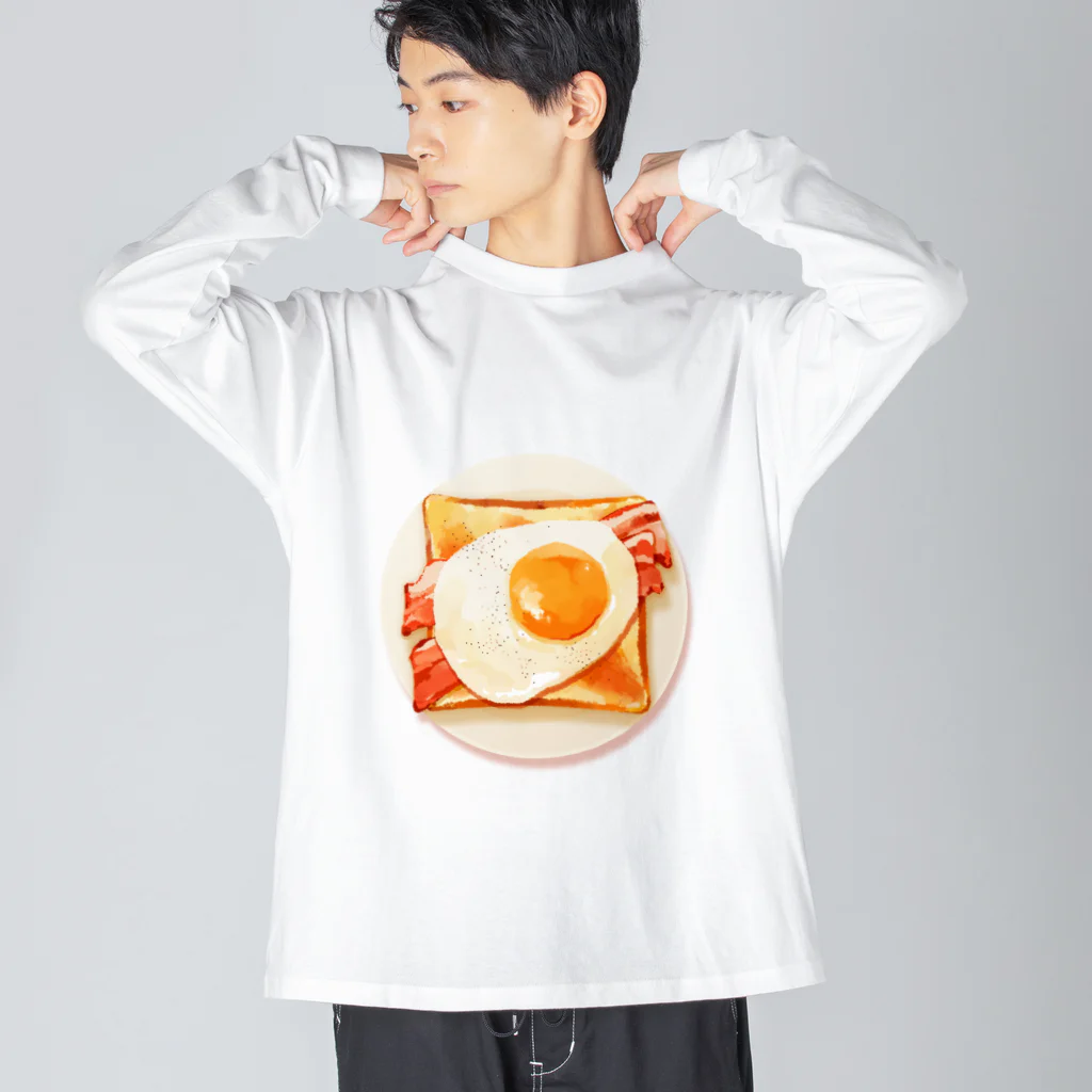 五重 紫兎花のベーコンエッグトースト Big Long Sleeve T-Shirt