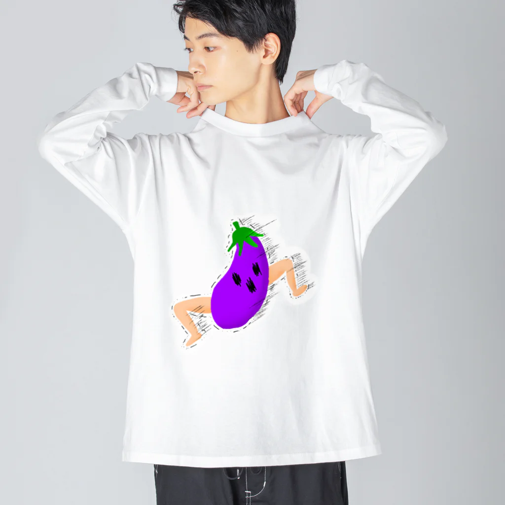 こなぐすり。の走る🍆くん ビッグシルエットロングスリーブTシャツ