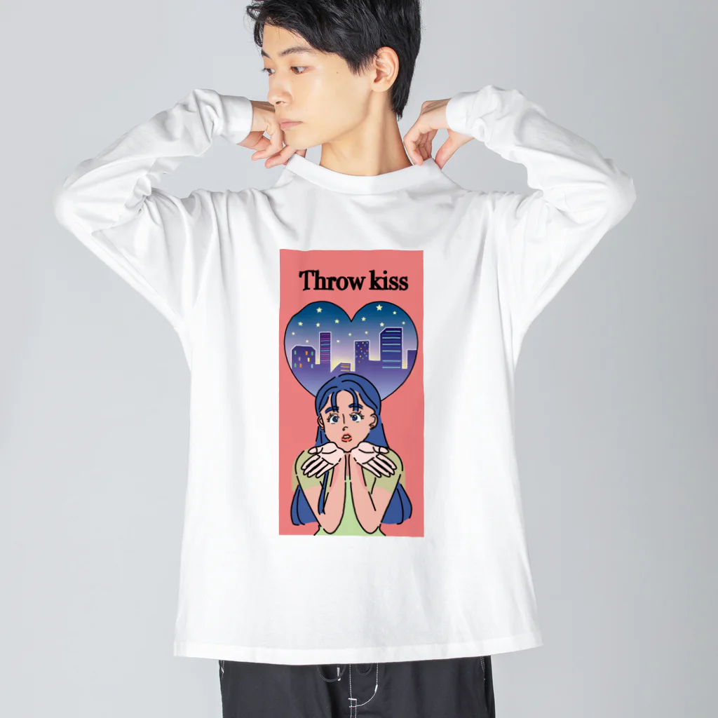 TSUKIKOU SHOP の投げキッスの女の子 Big Long Sleeve T-Shirt