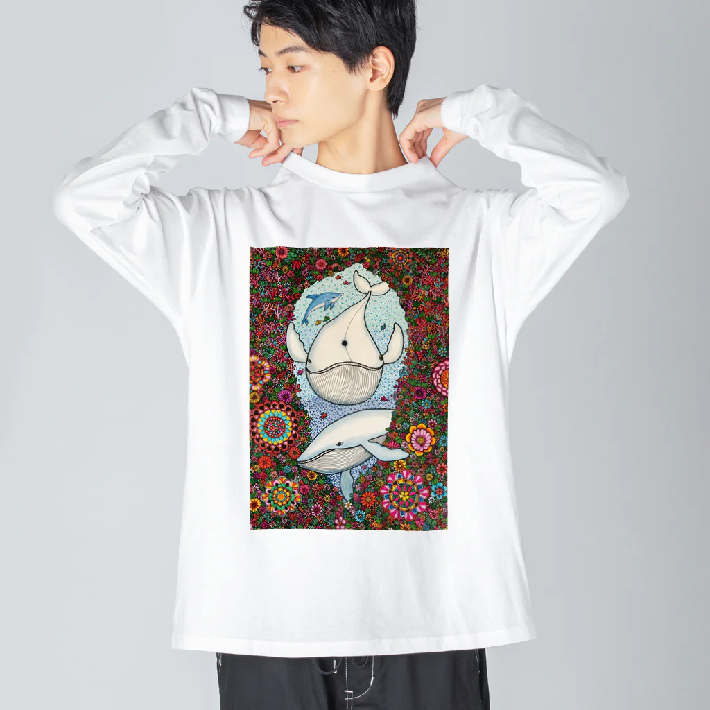 kouの落描き帳の白鯨 ビッグシルエットロングスリーブTシャツ