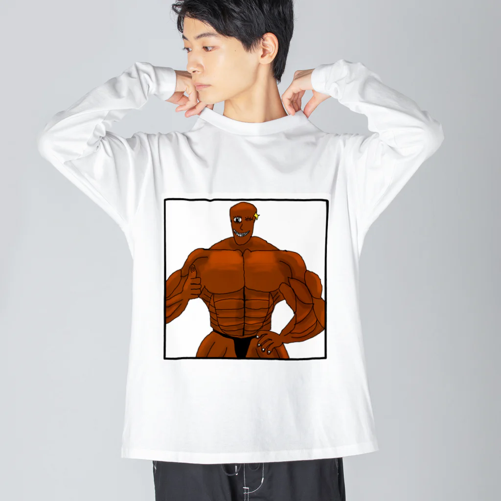 妖怪専門筋肉トレーナ男 公式ショップの妖怪専門筋肉トレーナ男(セリフ無し) Big Long Sleeve T-Shirt