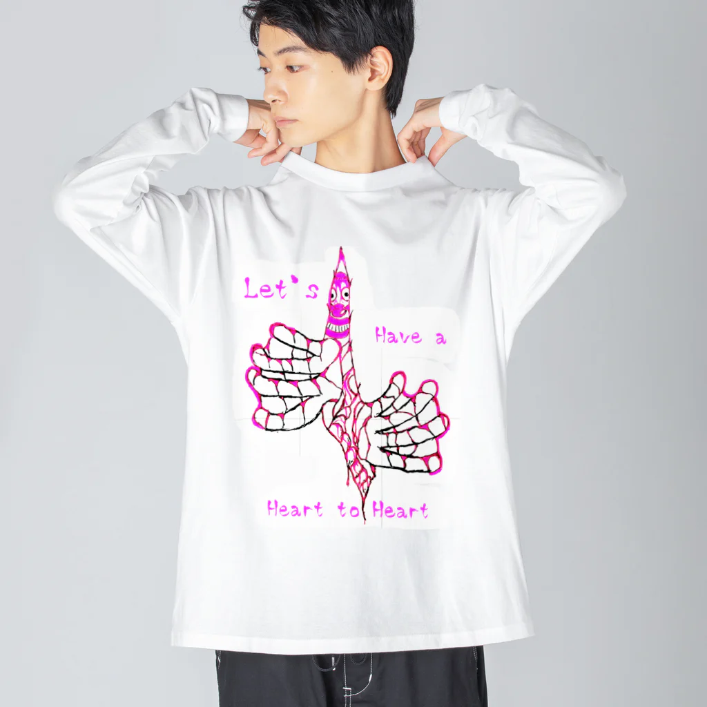 SASARiNS のHave a Heart to heart ビッグシルエットロングスリーブTシャツ