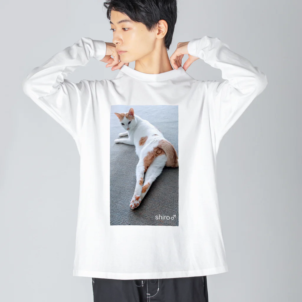 しろ＆たび　猫暮らしのグラビアデビュー　しろちゃん ビッグシルエットロングスリーブTシャツ