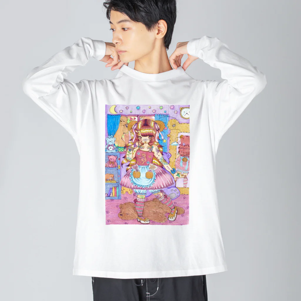 くまちくまお屋さんのteddy bear girl's room Big Long Sleeve T-Shirt