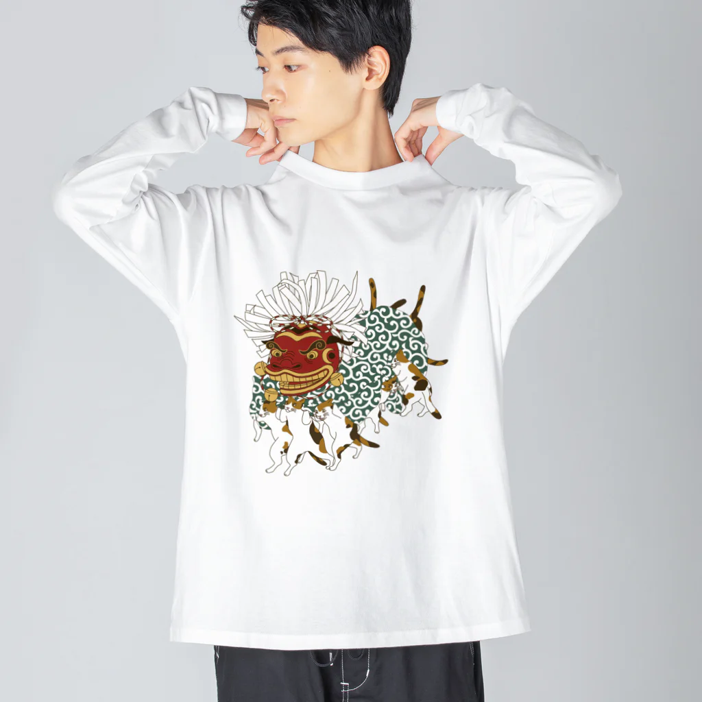 Amiの三毛猫の獅子舞遊び Big Long Sleeve T-Shirt