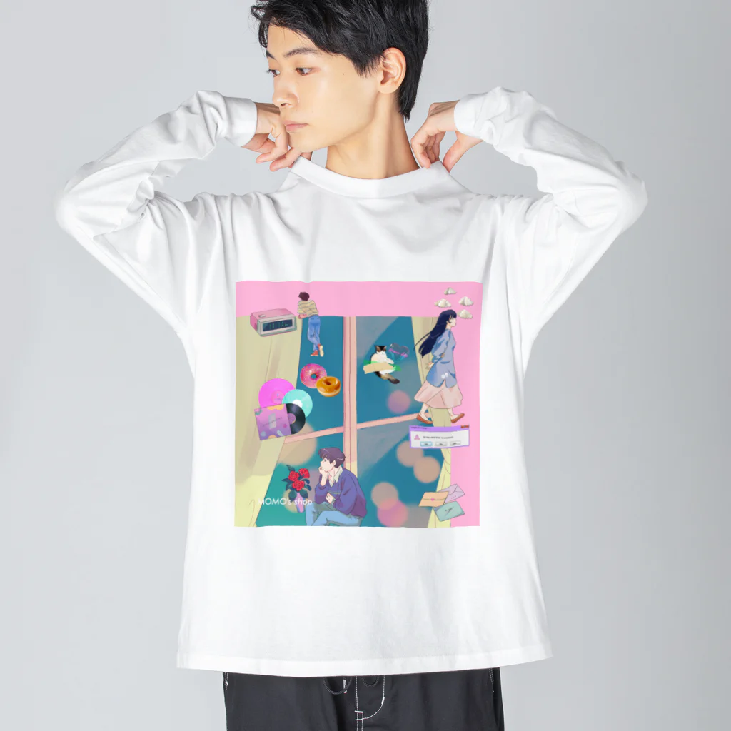 𝙈𝙊𝙈𝙊'𝙨 𝙎𝙝𝙤𝙥の90's anime & momo #03 Big Long Sleeve T-Shirt