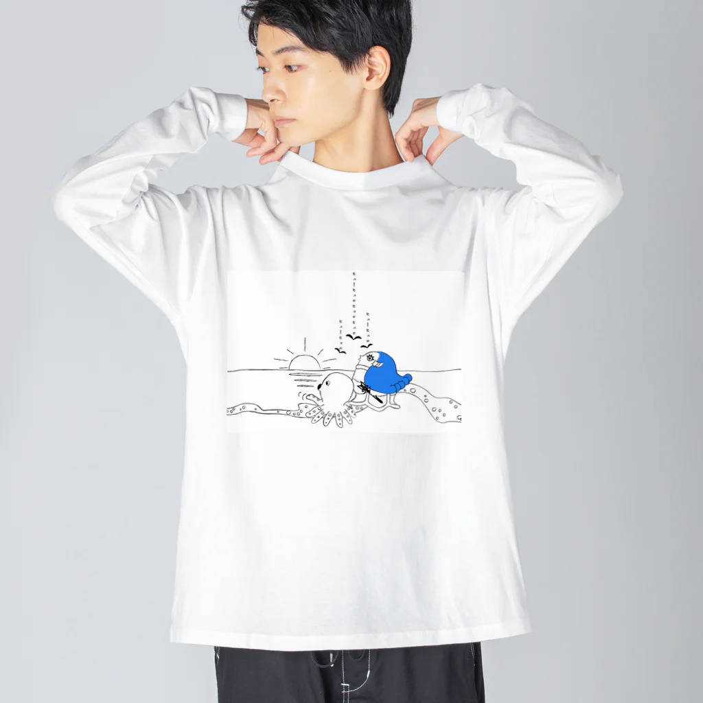 Amiの破魔矢アマビエ 『ヒューヒュロヒョロヒュロ』 ビッグシルエットロングスリーブTシャツ