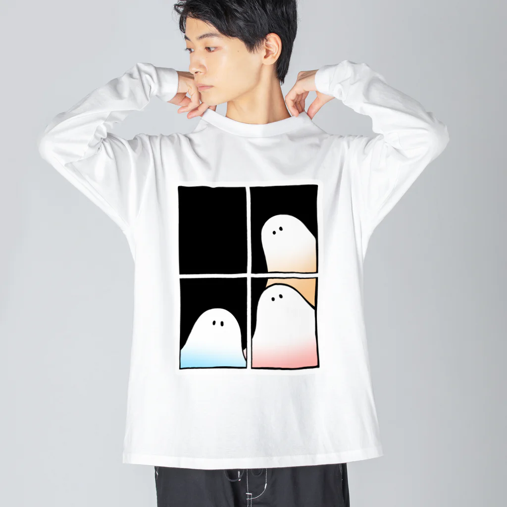 オカユの窓からのぞくオバケたち Big Long Sleeve T-Shirt