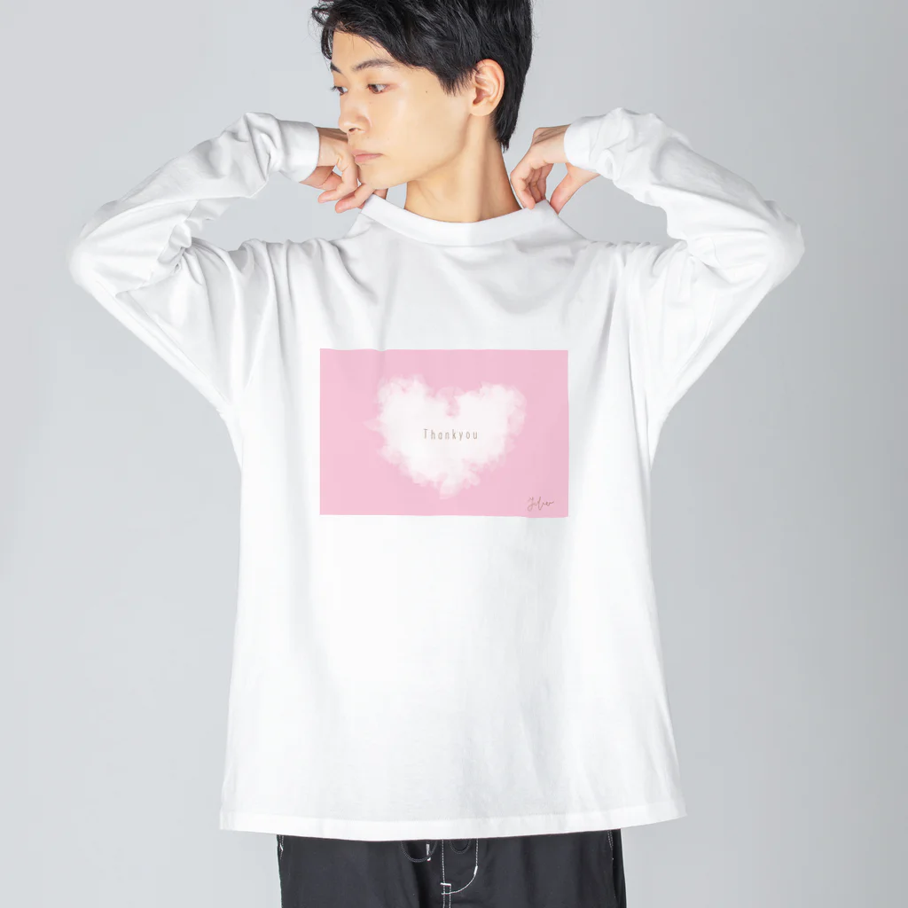 YUKOのピンクハート ビッグシルエットロングスリーブTシャツ