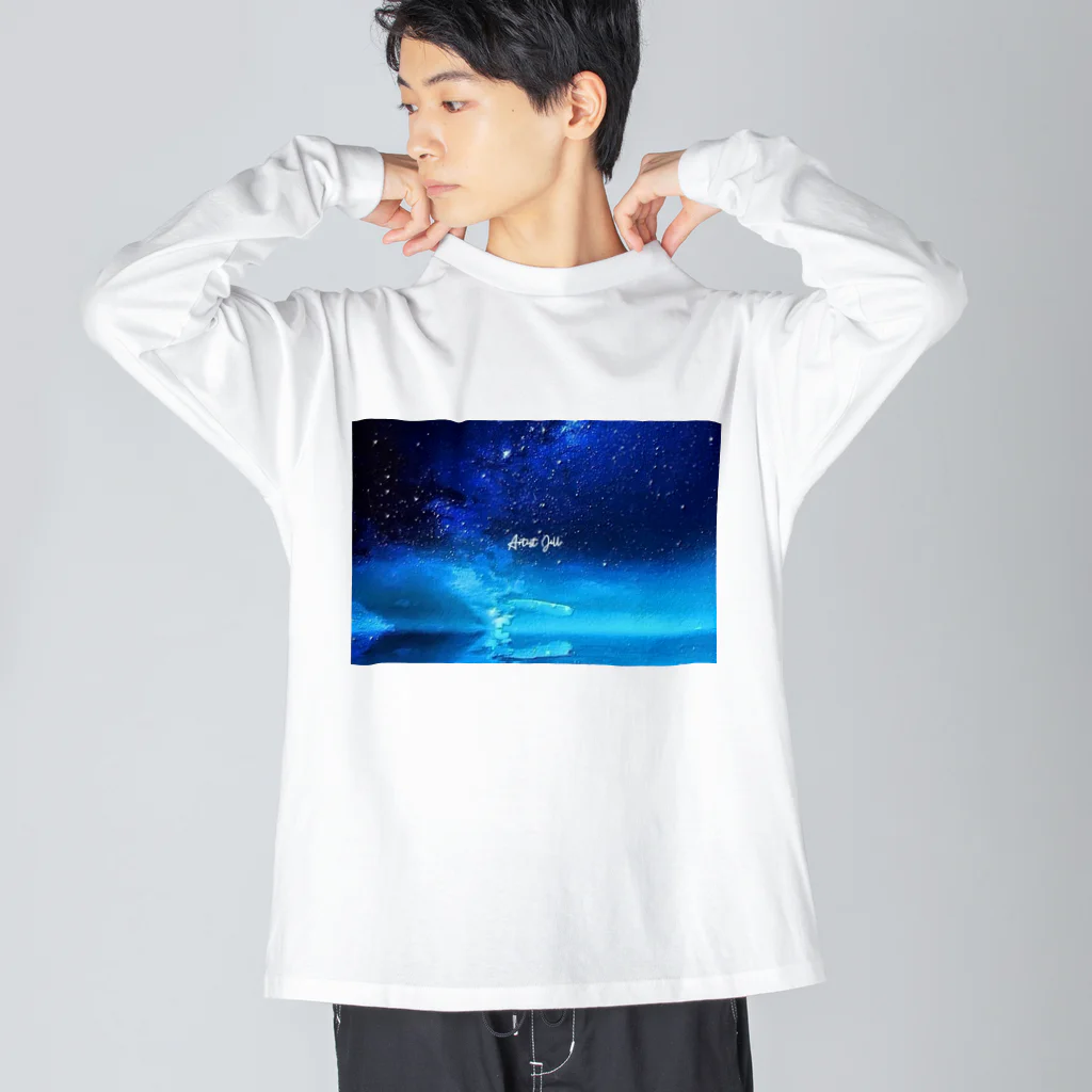 【ホラー専門店】ジルショップの絵画風の幻想的な星空(横長) Big Long Sleeve T-Shirt