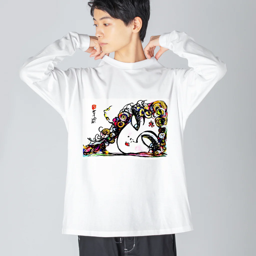 アニクラ デザイン本舗のパティオ イカウイィ氏 直筆デザイン画　amo akua　スピ公認 Big Long Sleeve T-Shirt